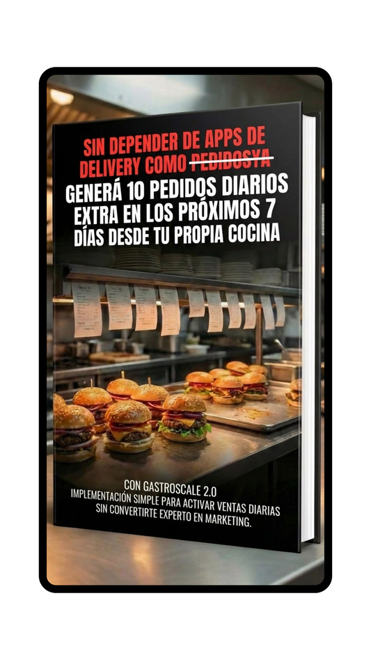 GENERÁ 10 PEDIDOS DIARIOS EXTRA EN LOS PRÓXIMOS 7 DÍAS DESDE TU PROPIA COCINA “Ebook + Implementacion SIMPLE +Pack de Ventas Aceleradas + 5 videos de Entremiento GRATIS.